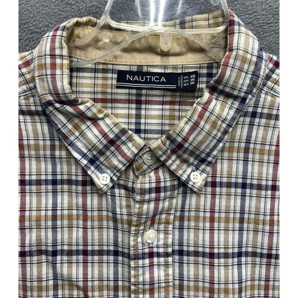 Nautica Button Down Shirt Men's Plaid 100% Cotton Long Sleeve Size XXL - Picture 9 of 15